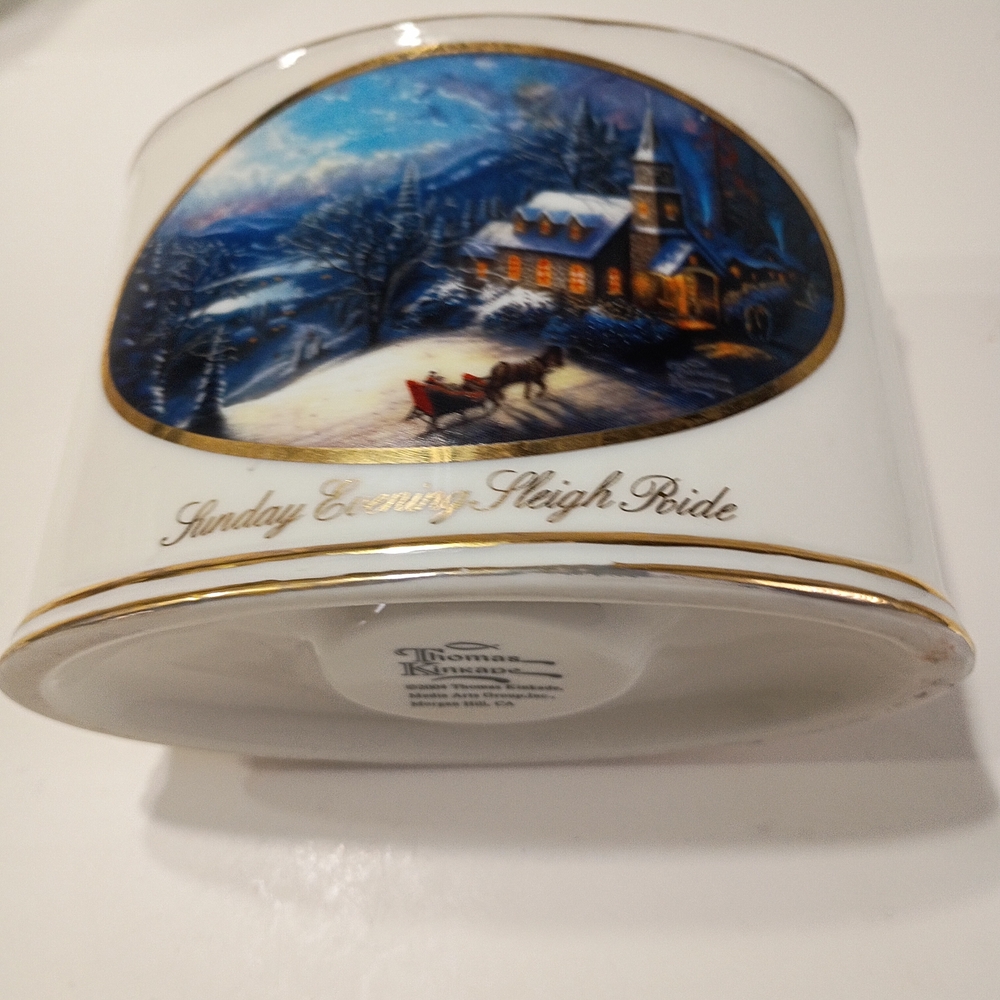 Thomas Kinkade Sunday Evening Sleigh Ride Candle Holder